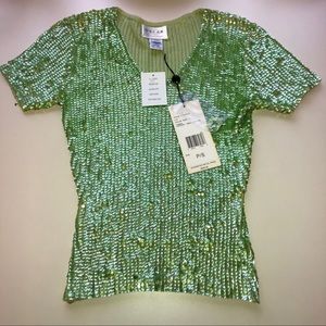Oscar De La Renta sequin top